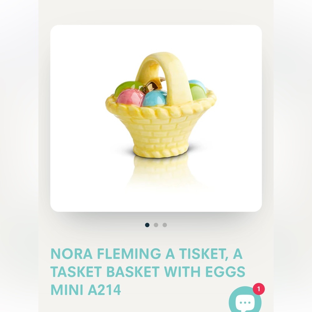 Nora Fleming Yellow Basket with Colorful Eggs